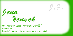 jeno hensch business card